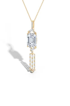 Natori Necklaces|Orient Express-Orient Express Lab-Grown 14K Gold Emerald Cut & Baguette Diamond Tassel Drop Pendant Necklace