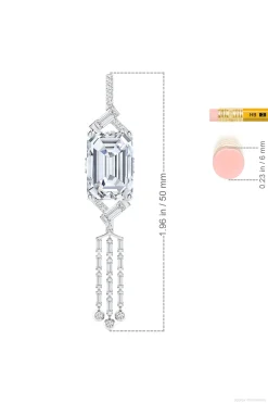 Natori Necklaces|Orient Express-Orient Express Lab-Grown 14K Gold Emerald Cut & Baguette Diamond Tassel Drop Pendant Necklace