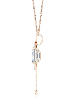 Natori Necklaces|Orient Express-Orient Express Lab-Grown 14K Gold Emerald Cut & Baguette Diamond Tassel Drop Pendant Necklace