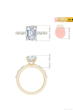 Natori Rings|Orient Express-Orient Express Lab-Grown 14K Gold & Emerald Cut Diamond Solitaire Ring