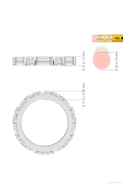 Natori Rings|Orient Express-Orient Express Lab-Grown 14K Gold Baguette & Cushion Diamond Eternity Band