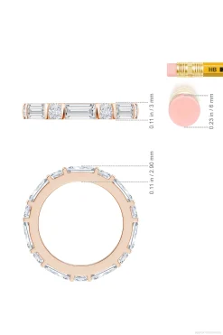 Natori Rings|Orient Express-Orient Express Lab-Grown 14K Gold Baguette & Cushion Diamond Eternity Band
