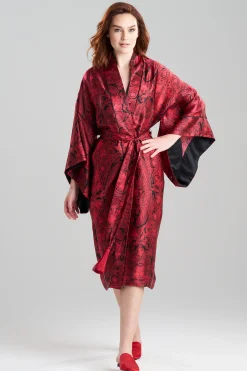 Natori Robes & Kimonos-Ottoman Drop Sleeve Silk Robe