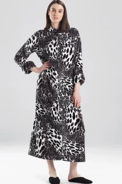 Natori Caftans-Plush Leopard Zip Caftan