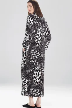 Natori Caftans-Plush Leopard Zip Caftan