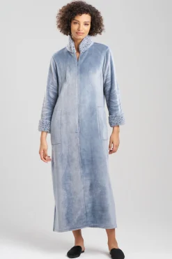 Natori Loungers-Plush Lynx Mandarin Zip Lounger