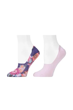 Natori Socks-Pop Floral Liners - 2 Pair Pack