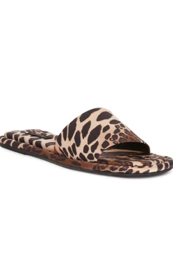 Natori Slides-Radial Luxe Leopard Satin Slide