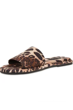 Natori Slides-Radial Luxe Leopard Satin Slide