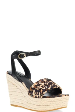 Natori Sandals-Rae Luxe Leopard Hinami Braided Wedge Sandals