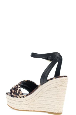 Natori Sandals-Rae Luxe Leopard Hinami Braided Wedge Sandals