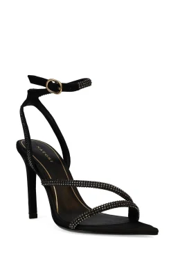 Natori Pumps-Reiki Satin Embellished Ankle Strap Heel