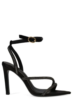 Natori Pumps-Reiki Satin Embellished Ankle Strap Heel
