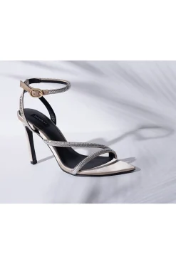 Natori Pumps-Reiki Satin Embellished Ankle Strap Heel