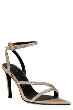 Natori Pumps-Reiki Satin Embellished Ankle Strap Heel