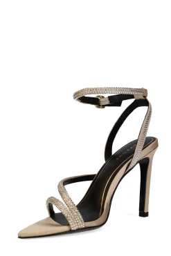 Natori Pumps-Reiki Satin Embellished Ankle Strap Heel