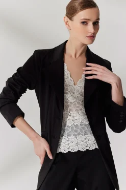 Natori Camis|Pajama Tops-Rose Parfait Allover Lace Tank
