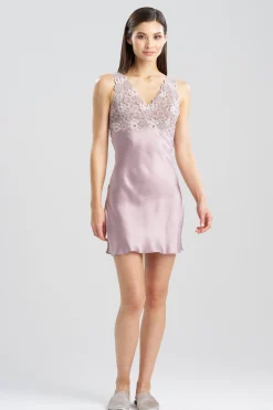 Natori Chemises|Chemises-Rose Parfait Lace V-Neck Chemise