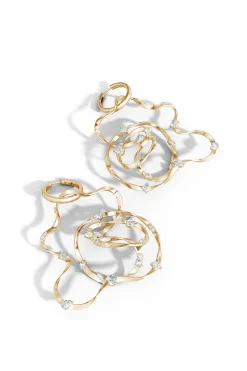 Natori Earrings|Sakura-Runway Collection Sakura White Topaz Giant Gold Hoop Earrings