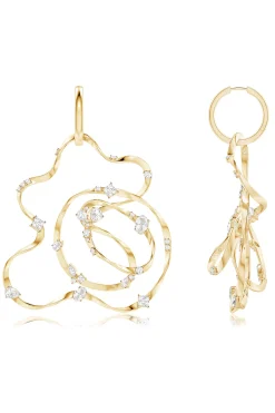 Natori Earrings|Sakura-Runway Collection Sakura White Topaz Giant Gold Hoop Earrings