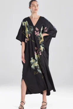 Natori Caftan Dresses-Sansui Embroidered Silk Caftan