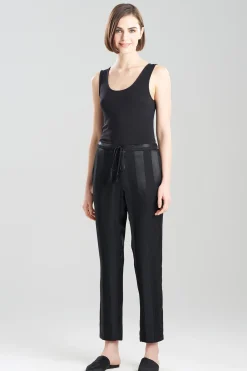 Natori Pajama Bottoms-Satin Jacquard Stripe Pants