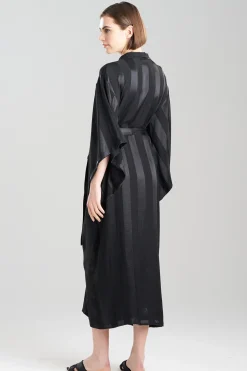Natori Robes & Kimonos-Satin Jacquard Stripe Robe