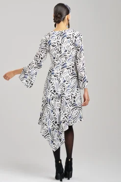 Natori Dresses|Wedding Guest Dresses-Scroll Asymmetrical Drape Dress
