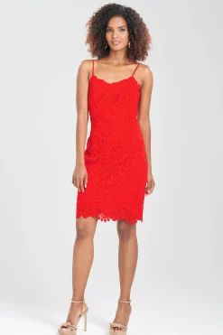 Natori Dresses|Wedding Guest Dresses-Scroll Guipure Lace Cami Dress