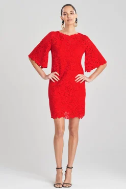 Natori Dresses|Wedding Guest Dresses-Scroll Guipure Lace Dress