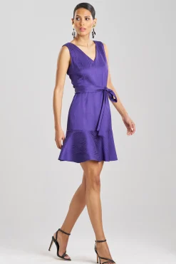 Natori Dresses-Scroll Jacquard Ruffle Dress