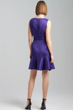 Natori Dresses-Scroll Jacquard Ruffle Dress