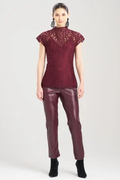 Natori Tops, Shirts & Tunics-Scroll Lace Funnel Neck Top