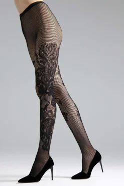 Natori Tights-Scroll Net Tights