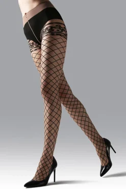 Natori Tights-Scroll Sheer Tights