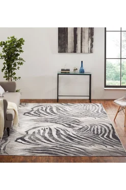 Natori Rugs-Serengeti- Charcoal Zebra Rug