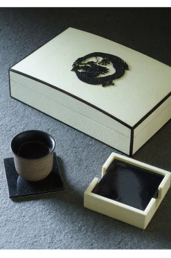 Natori Home Accents-Shagreen Coaster Set