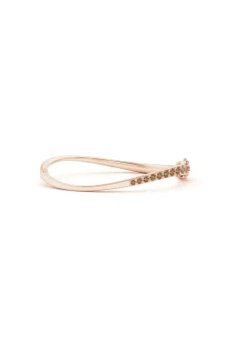 Natori Bracelets|Shangri-La-Shangri-La Brushstroke 14K Gold And Coffee Diamond Half Bracelet