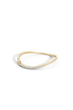 Natori Bracelets|Shangri-La-Shangri-La Brushstroke 14K Gold And Diamond Half Bracelet