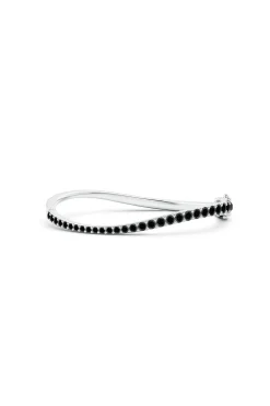 Natori Bracelets|Shangri-La-Shangri-La Brushstroke 14K Gold And Black Diamond Full Bracelet