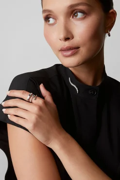 Natori Brooches|Shangri-La-Shangri-La Brushstroke 14k Gold And Diamond Brooch