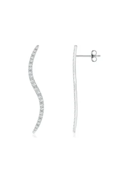 Natori Earrings|Shangri-La-Shangri-La Brushstroke 14k Gold And Diamond Medium Stud Earrings