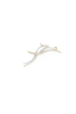 Natori Earrings|Shangri-La-Shangri-La Brushstroke 14k Gold And Diamond Medium Stud Earrings