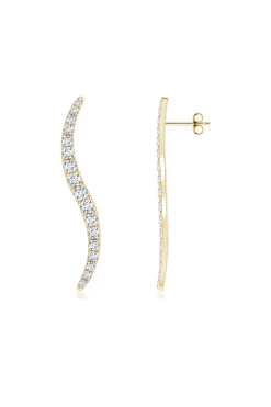 Natori Earrings|Shangri-La-Shangri-La Brushstroke 14k Gold And Diamond Stud Earrings