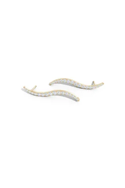 Natori Earrings|Shangri-La-Shangri-La Brushstroke 14k Gold And Diamond Stud Earrings