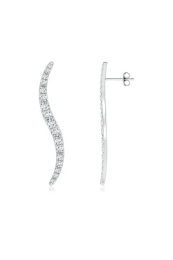 Natori Earrings|Shangri-La-Shangri-La Brushstroke 14k Gold And Diamond Stud Earrings