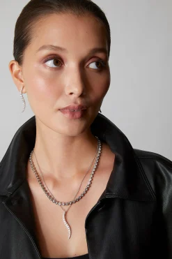 Natori Necklaces|Shangri-La-Shangri-La Brushstroke 14k Gold And Diamond Medium Pendant Necklace
