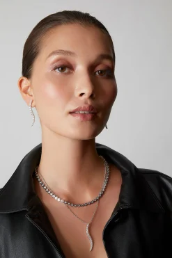 Natori Necklaces|Shangri-La-Shangri-La Brushstroke 14k Gold And Diamond Medium Pendant Necklace