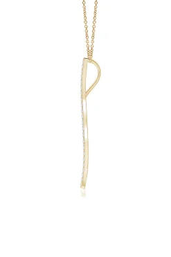 Natori Necklaces|Shangri-La-Shangri-La Brushstroke 14k Gold And Diamond Medium Pendant Necklace