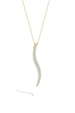 Natori Necklaces|Shangri-La-Shangri-La Brushstroke 14k Gold And Diamond Large Pendant Necklace